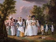 unknow artist Free Women of Color with their Children and Servants in a Landscape, painting